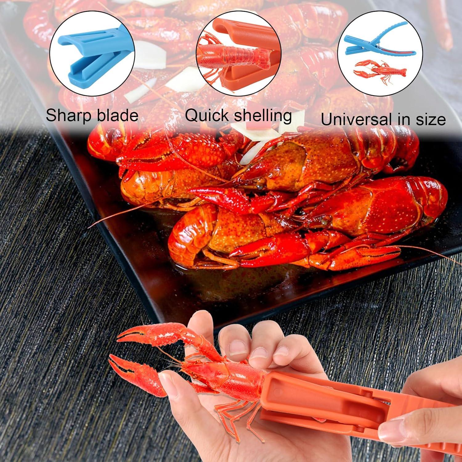 4 Piezas Peladores de Cangrejo de Río Lyreh - Rojo y Azul