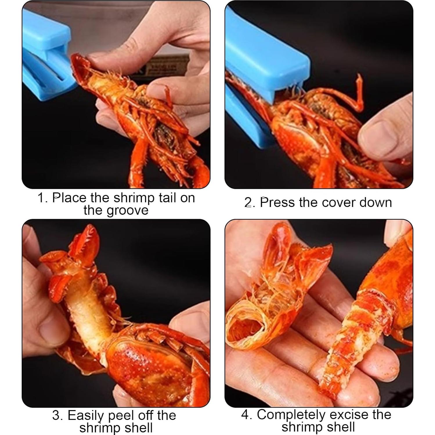 4 Piezas Peladores de Cangrejo de Río Lyreh - Rojo y Azul