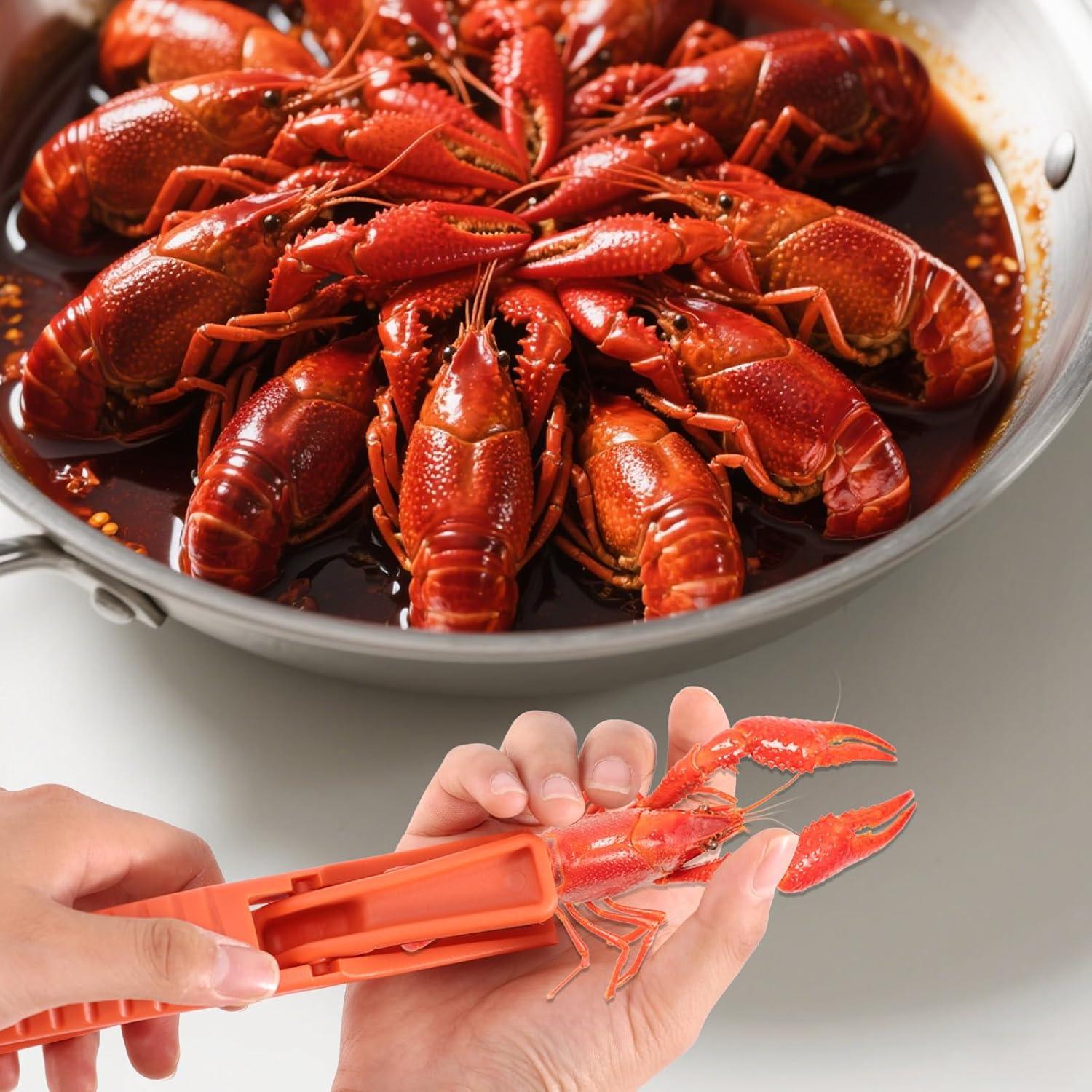 4 Piezas Peladores de Cangrejo de Río Lyreh - Rojo y Azul