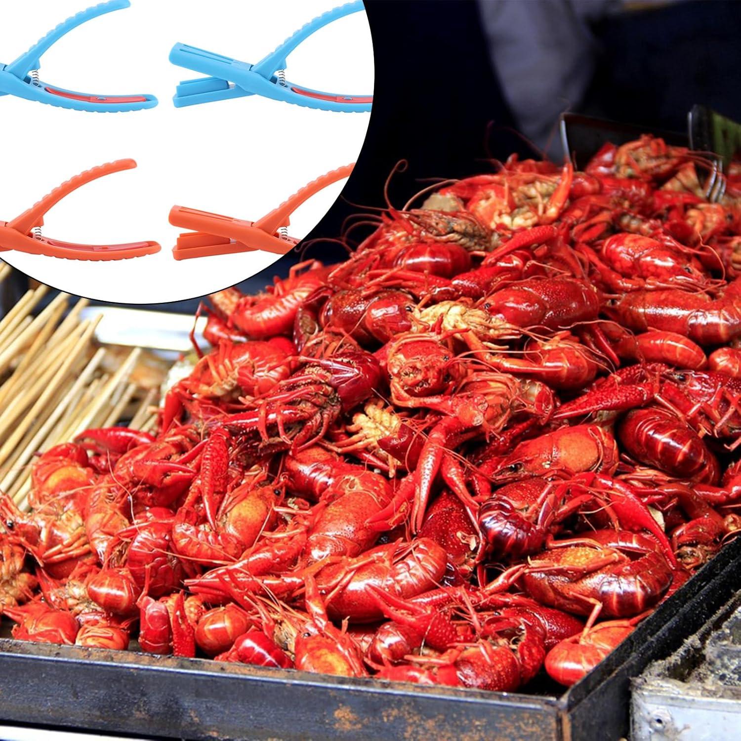 4 Piezas Peladores de Cangrejo de Río Lyreh - Rojo y Azul