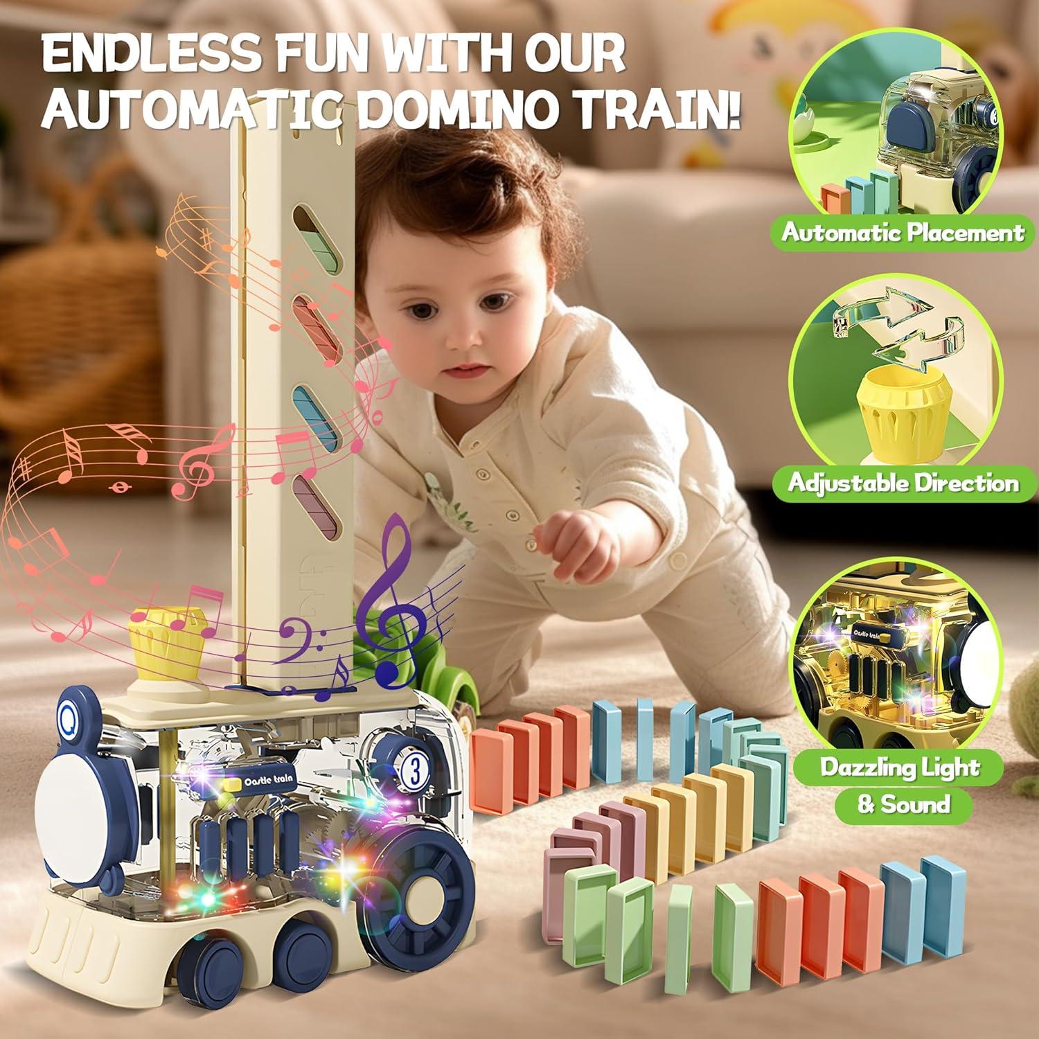 Tren de Dominó ROHSCE 80 PCS Juguete Educativo Creativo