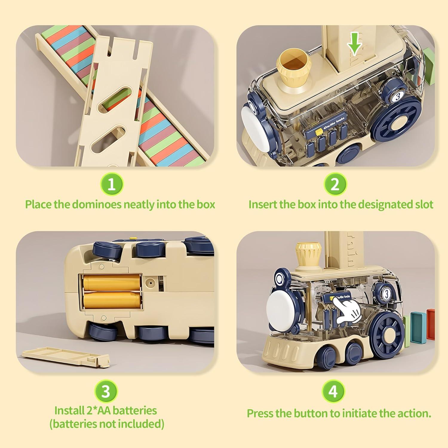 Tren de Dominó ROHSCE 80 PCS Juguete Educativo Creativo