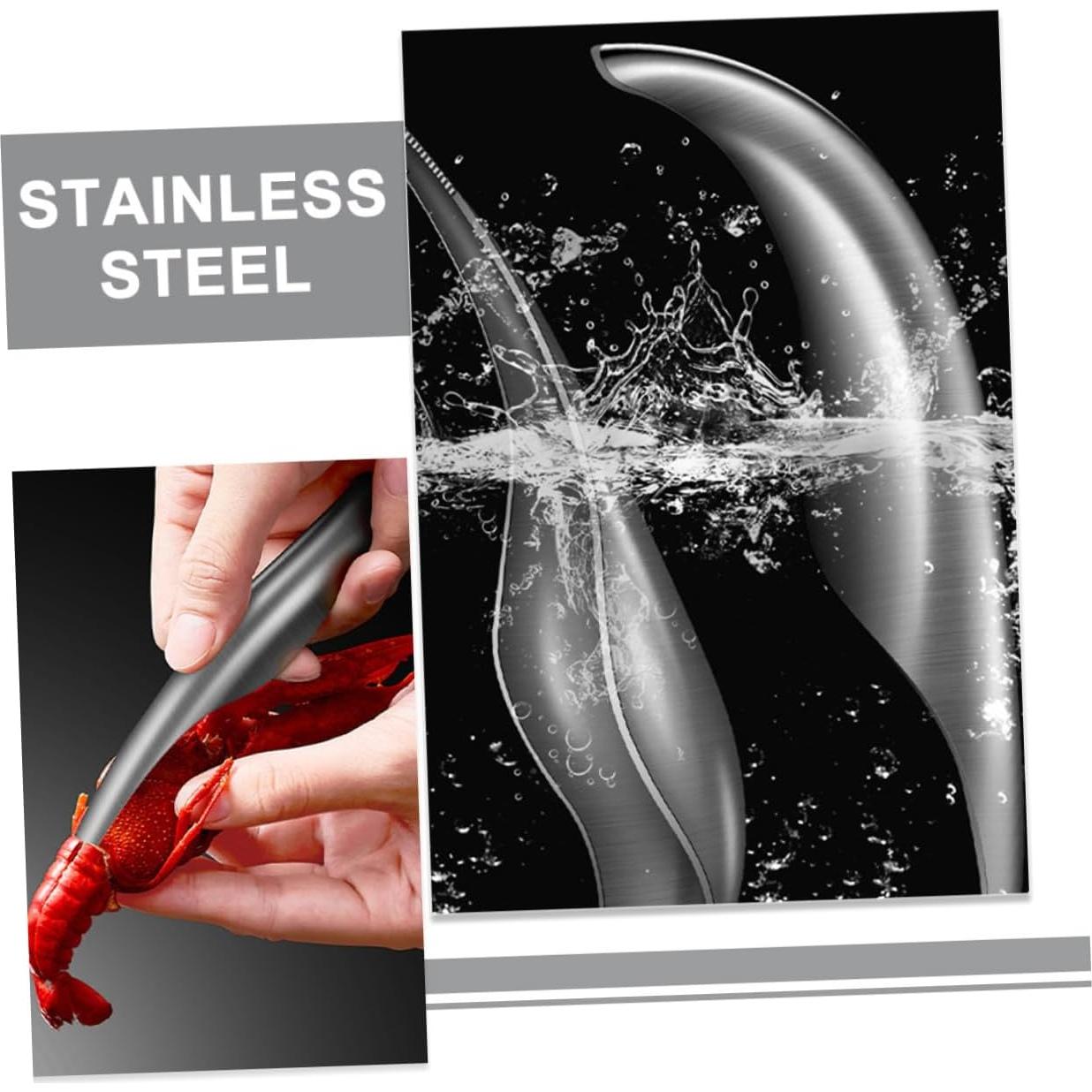 2 Piezas Pelador de Camarones Acero Inoxidable SOLUSTRE