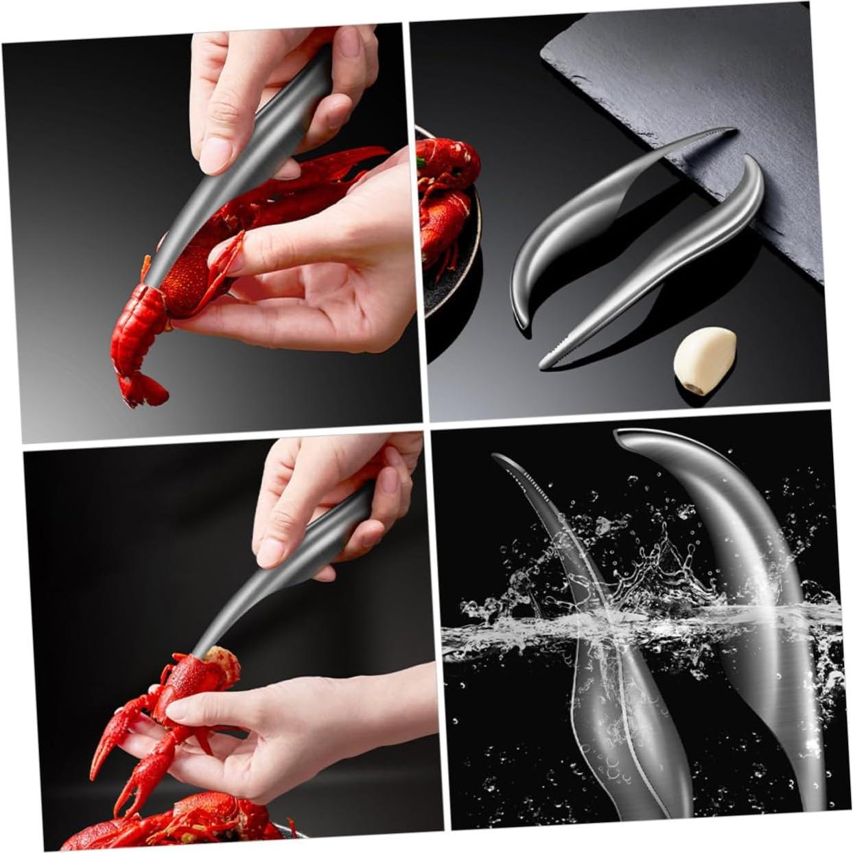 2 Piezas Pelador de Camarones Acero Inoxidable SOLUSTRE