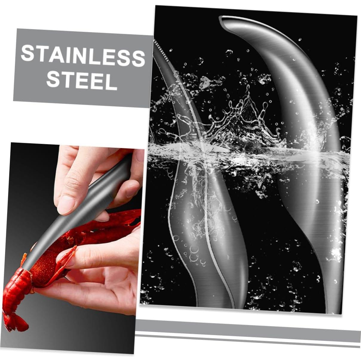 2 Piezas Desvenador de Camarones UTHCLO Acero Inoxidable