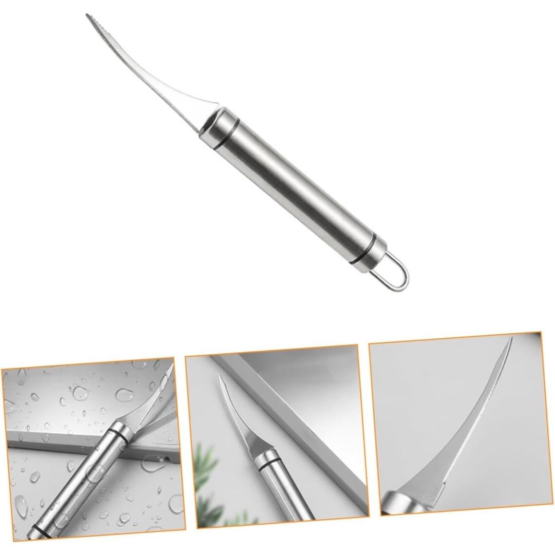 KICHOUSE 2 Piezas Limpiador de Camarones Acero Inoxidable