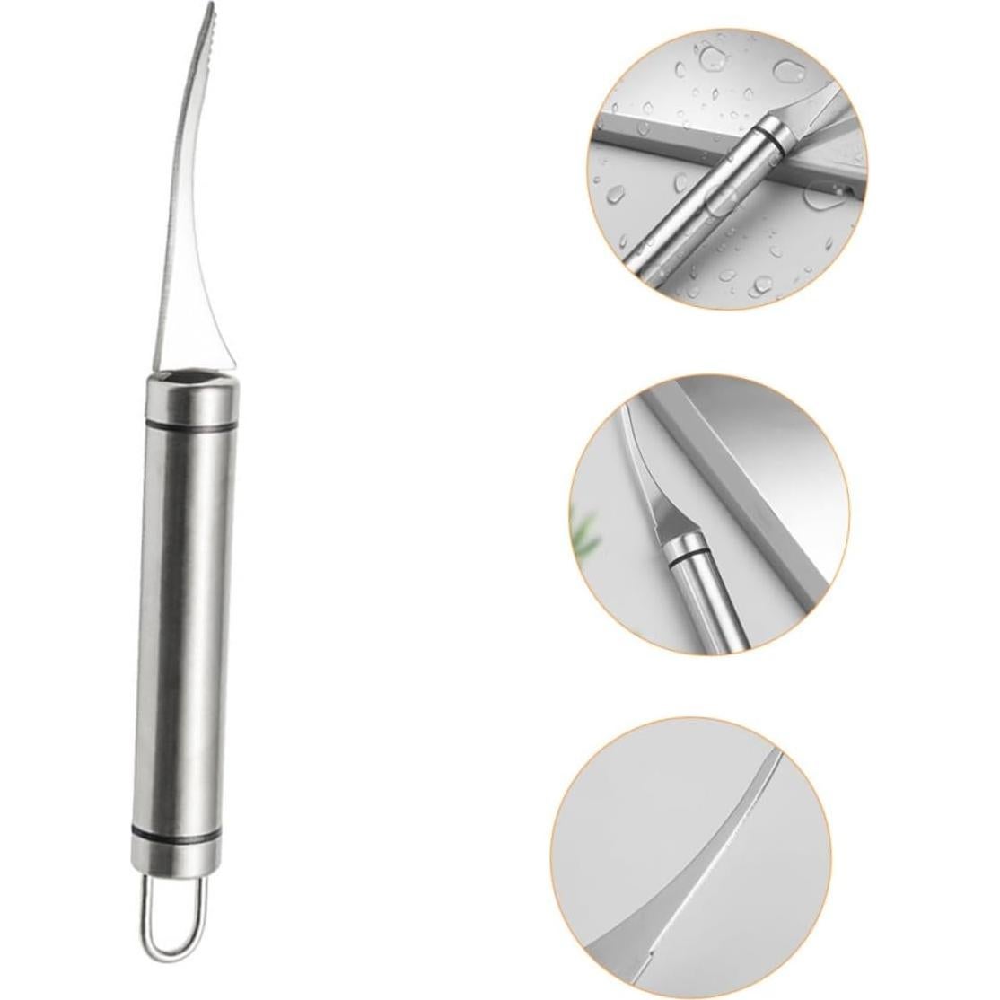 KICHOUSE 2 Piezas Limpiador de Camarones Acero Inoxidable