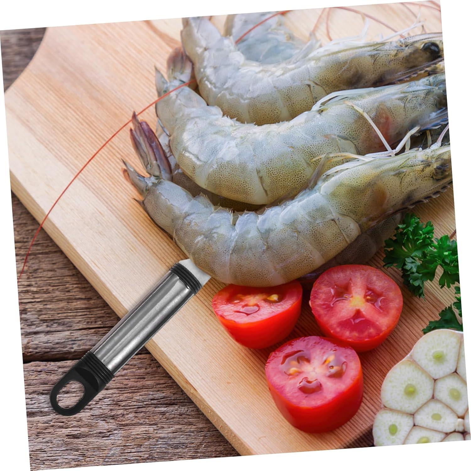 Juego de Herramientas para Limpiar Camarones Aboofan - 4 Piezas de Acero Inoxidable