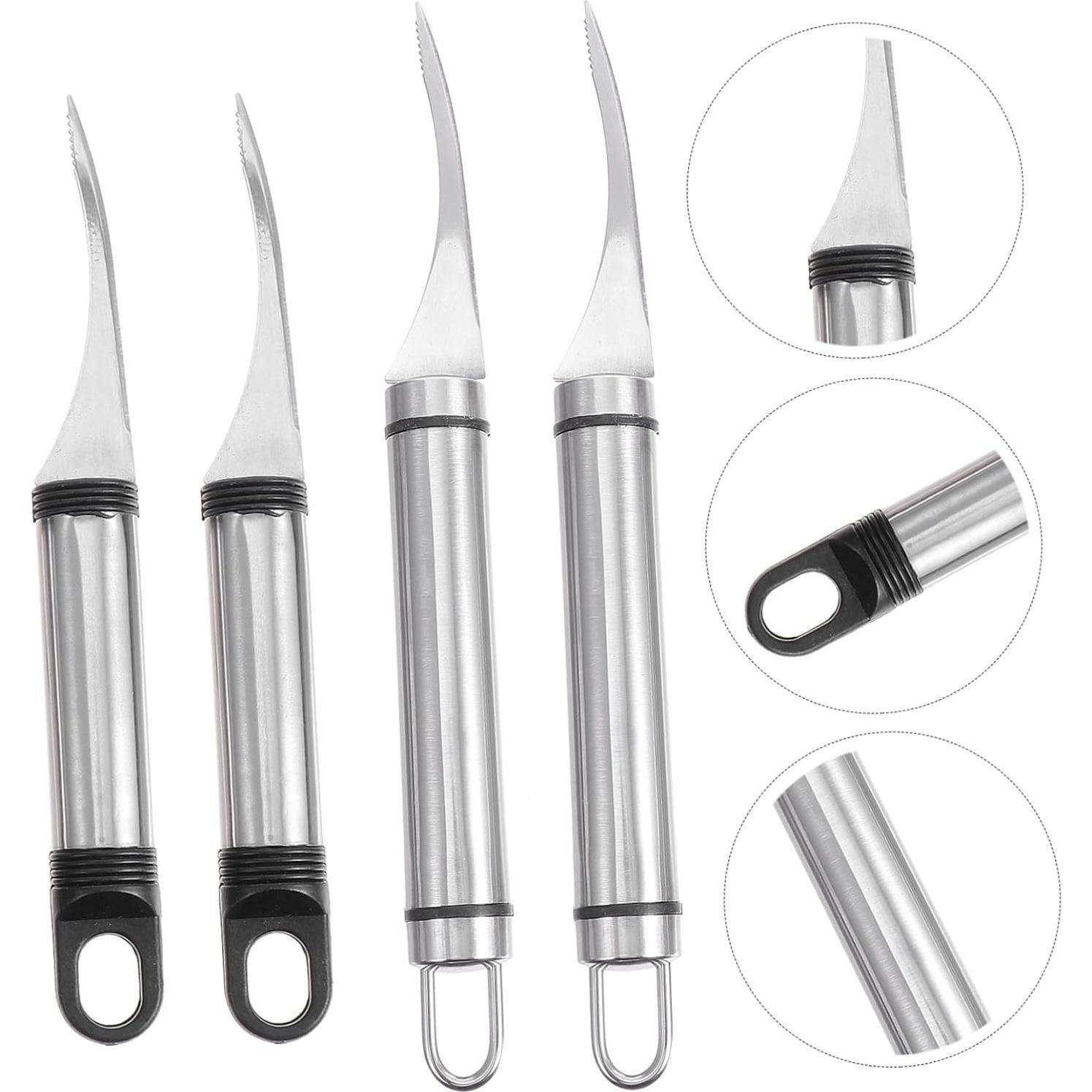 Juego de Herramientas para Limpiar Camarones Aboofan - 4 Piezas de Acero Inoxidable