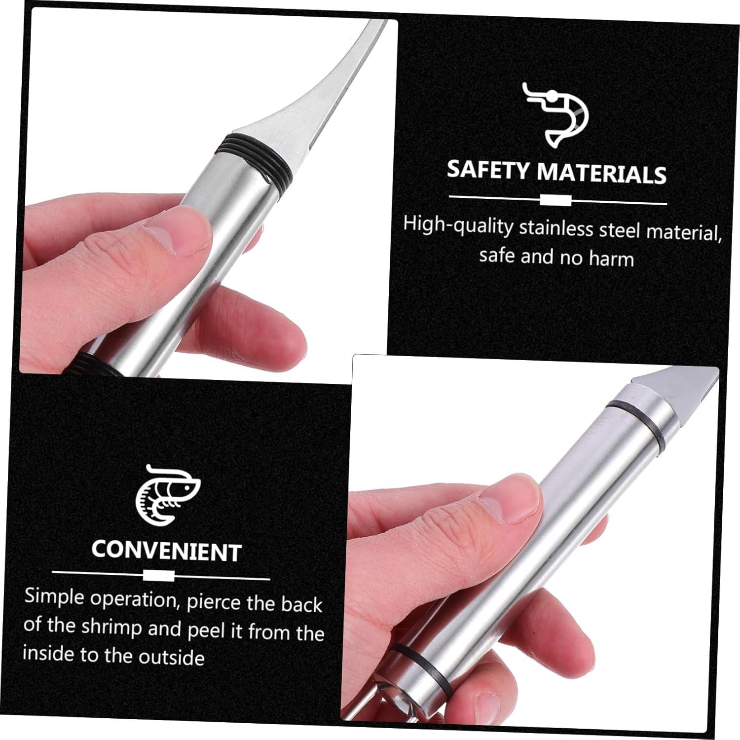 Juego de Herramientas para Limpiar Camarones Aboofan - 4 Piezas de Acero Inoxidable