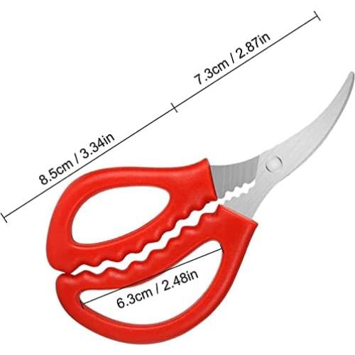 Tijeras de Mariscos Calary 4 Piezas Acero Inoxidable Rojo