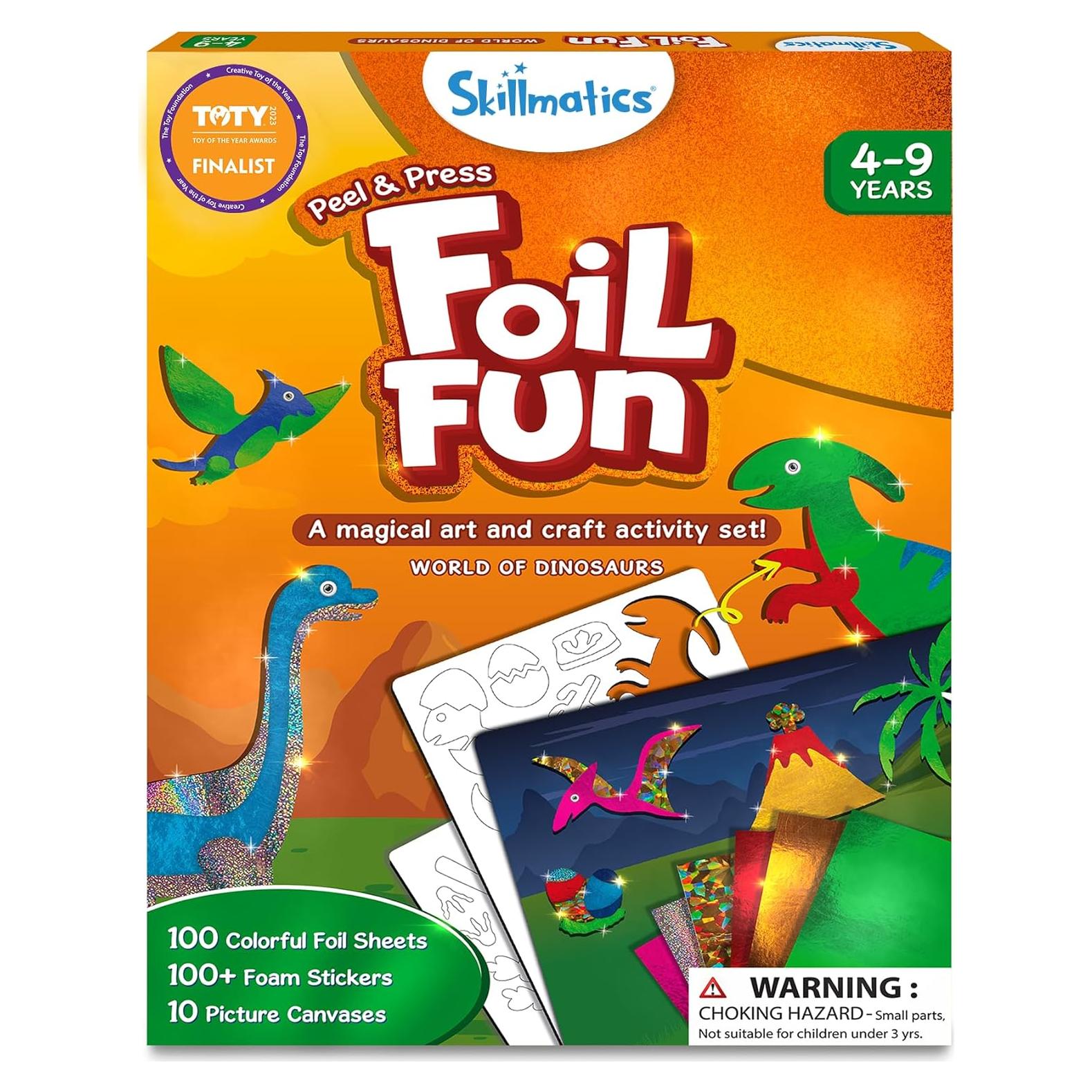 Skillmatics Foil Fun - Kit de Arte Dinosaurios 210 Piezas