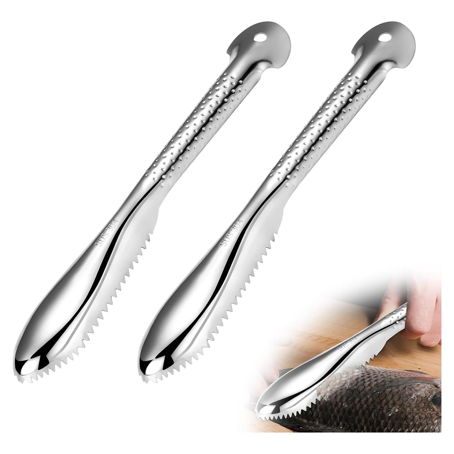 Removedor de Escamas de Pescado OneNine, Acero Inoxidable, 2 Piezas