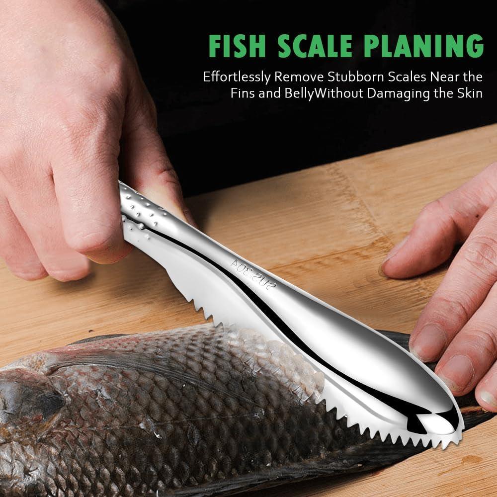Removedor de Escamas de Pescado OneNine, Acero Inoxidable, 2 Piezas