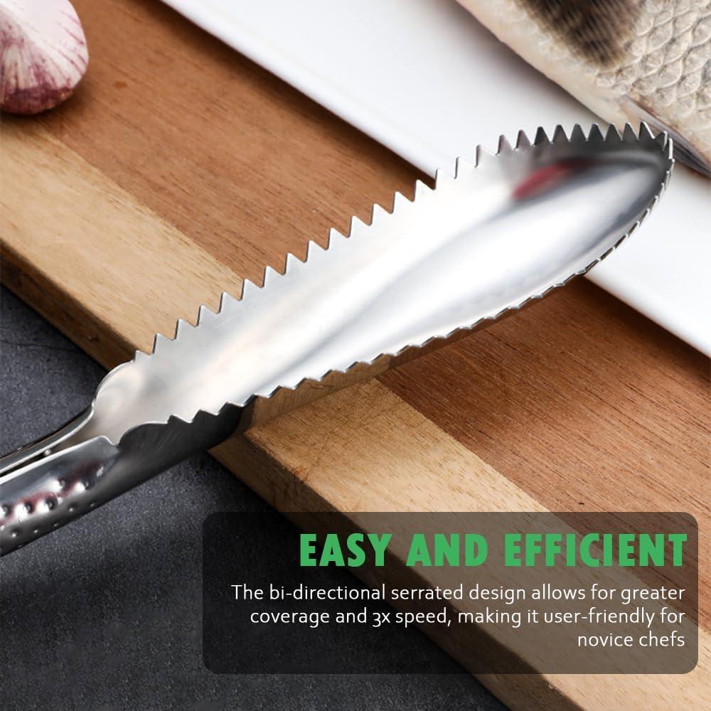 Removedor de Escamas de Pescado OneNine, Acero Inoxidable, 2 Piezas