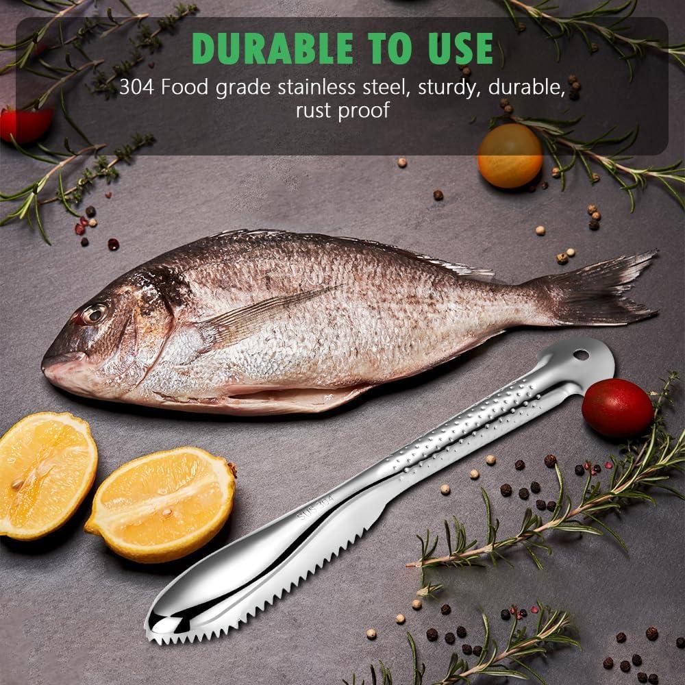 Removedor de Escamas de Pescado OneNine, Acero Inoxidable, 2 Piezas