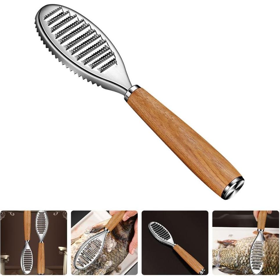 Cepillo Quitapescas Acero Inoxidable PACKOVE 21.5 cm