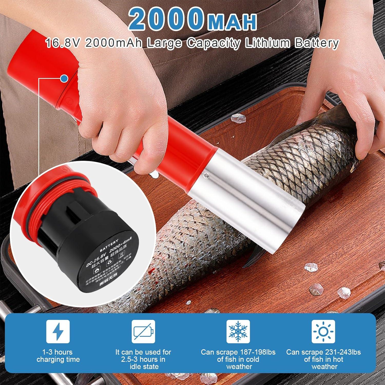 Removedor de Escamas de Pescado Eléctrico MXBAOHENG 2000mAh