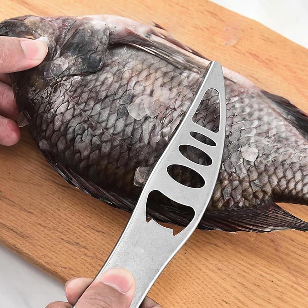 Removedor de Escamas de Pescado TypoGrove - Acero Inoxidable Ergonómico