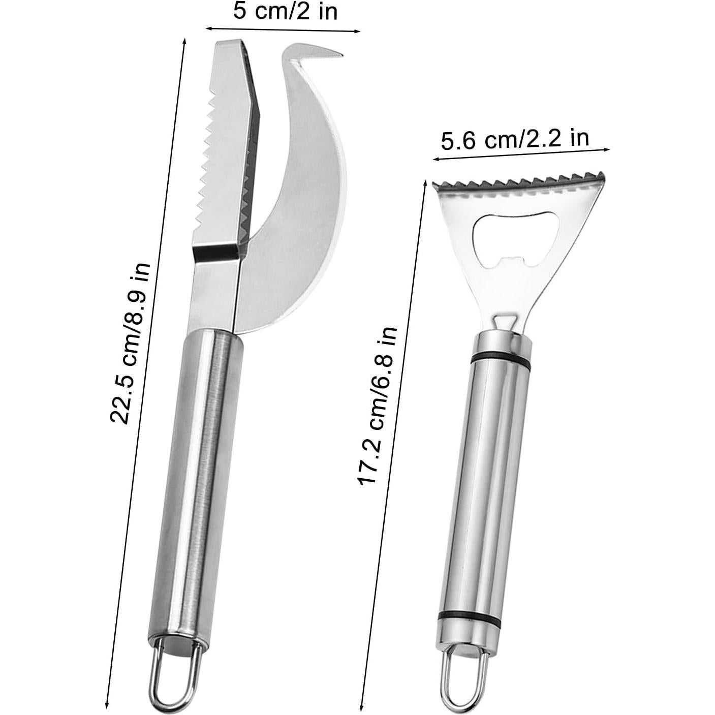 Cuchillo de Escamas de Pescado Klyuqoz 3 en 1 Acero Inoxidable