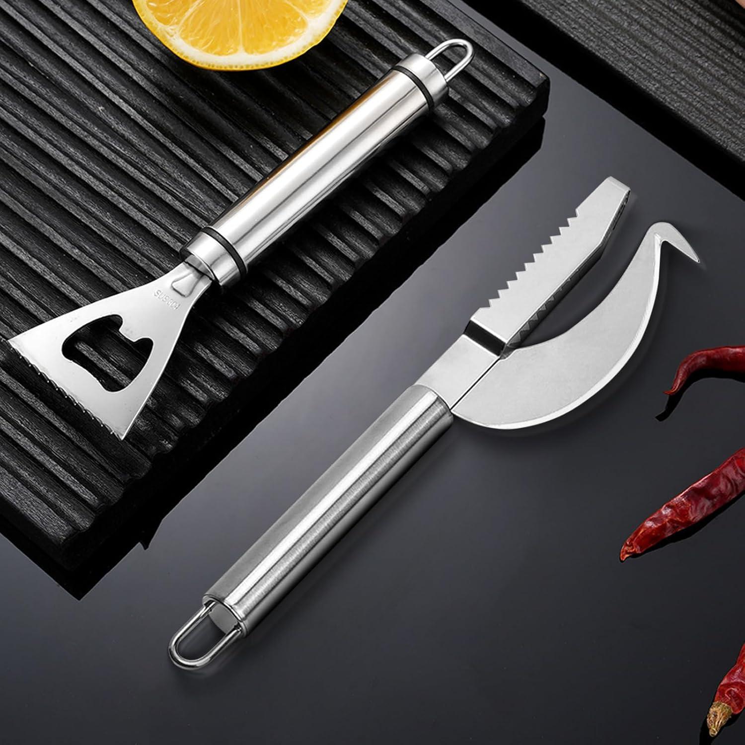 Cuchillo de Escamas de Pescado Klyuqoz 3 en 1 Acero Inoxidable