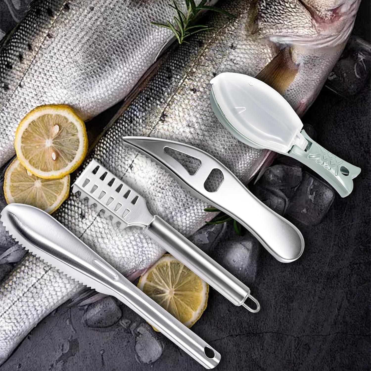 Kit de 4 Removedores de Escamas de Pescado Acero Inoxidable