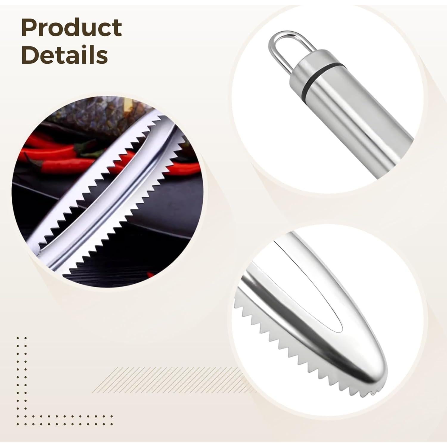 Removedor de Escamas de Pescado Homaisson Acero Inoxidable 2 PCS