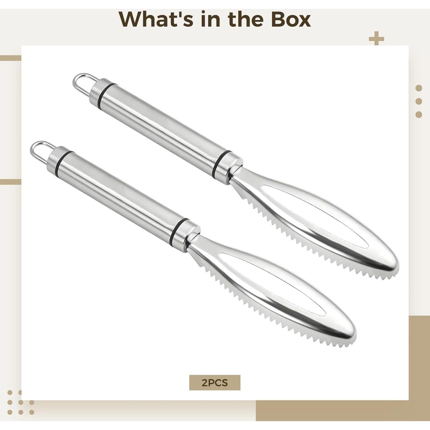 Removedor de Escamas de Pescado Homaisson Acero Inoxidable 2 PCS