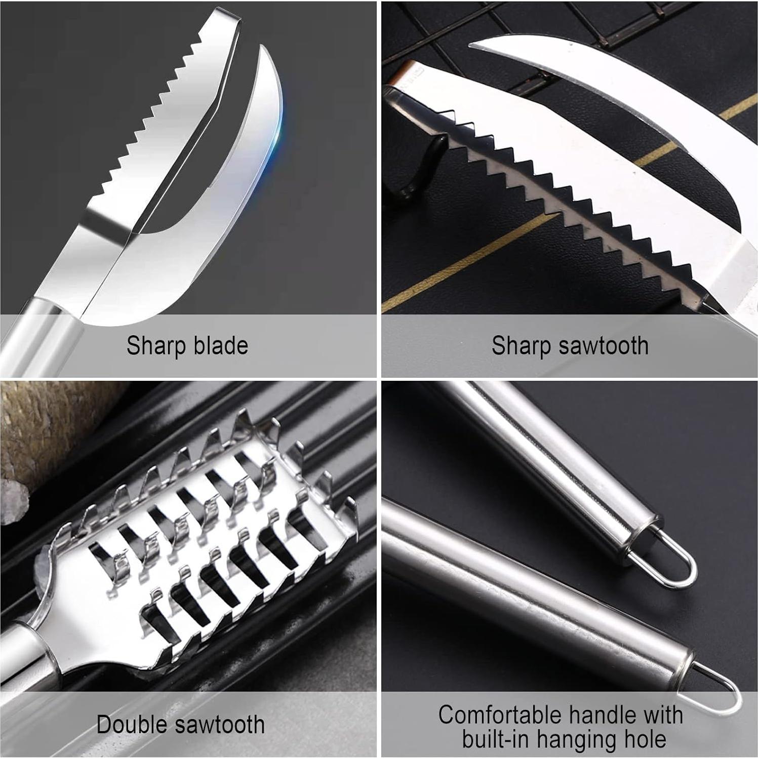 Cuchillo Descalador de Pescado Klyuqoz 3 en 1 Acero Inoxidable