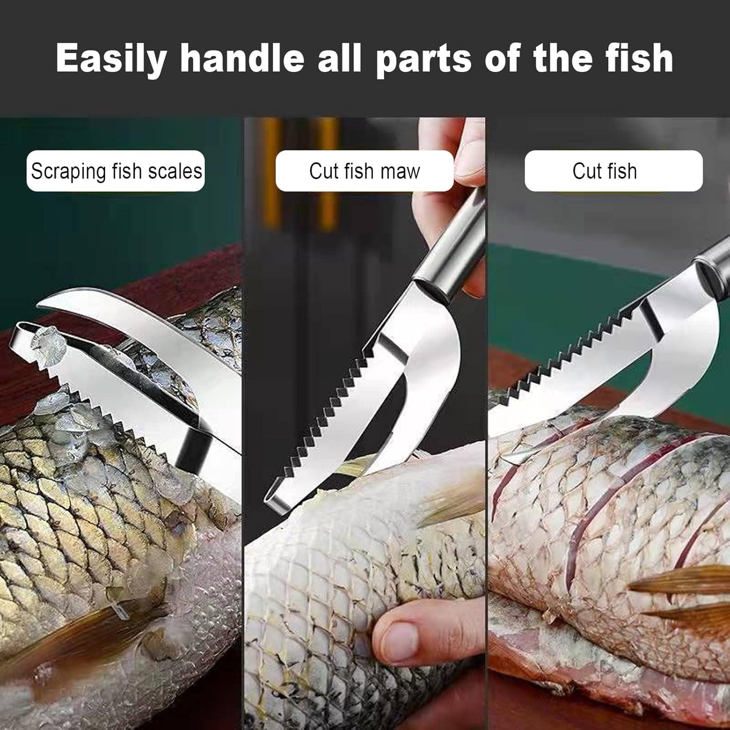 Cuchillo Descalador de Pescado Klyuqoz 3 en 1 Acero Inoxidable