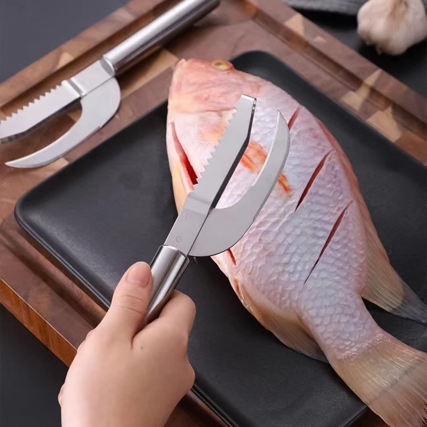 Cuchillo Descalador de Pescado Klyuqoz 3 en 1 Acero Inoxidable