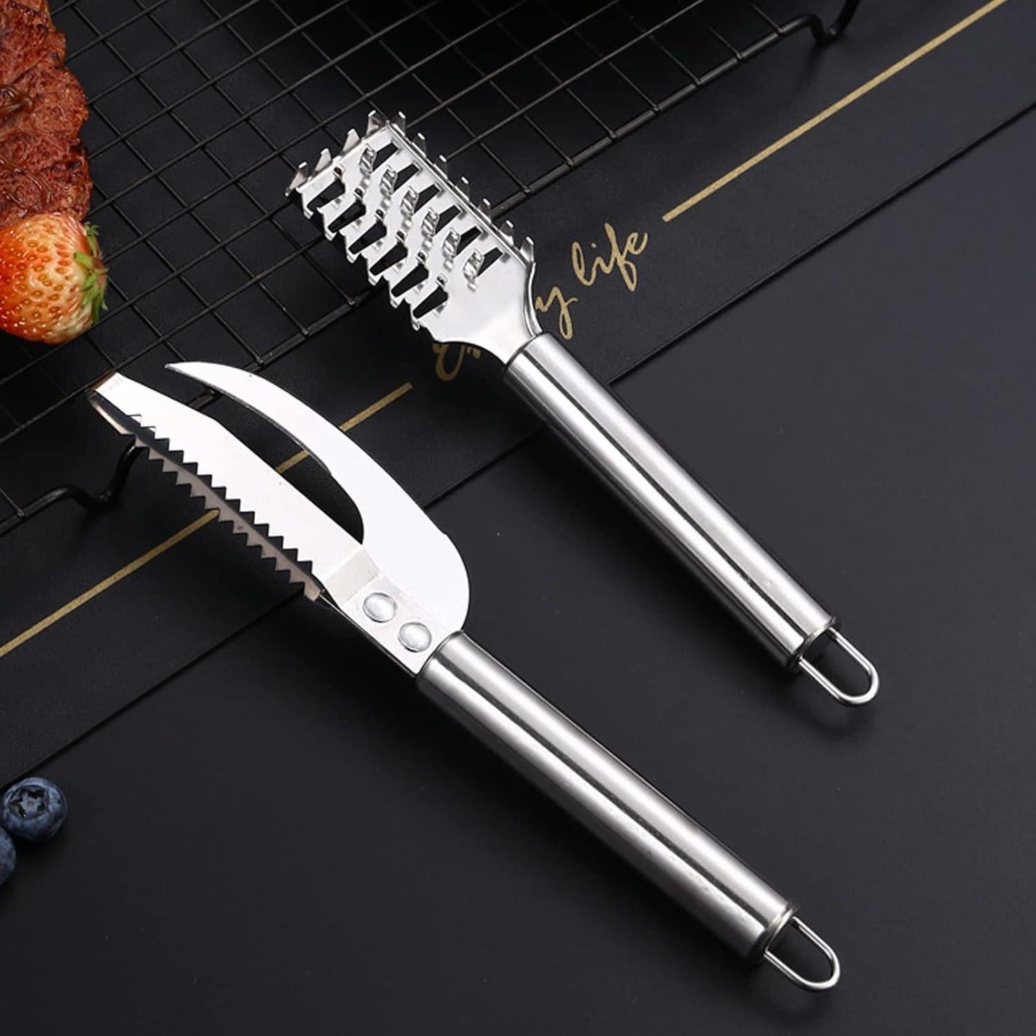 Cuchillo Descalador de Pescado Klyuqoz 3 en 1 Acero Inoxidable