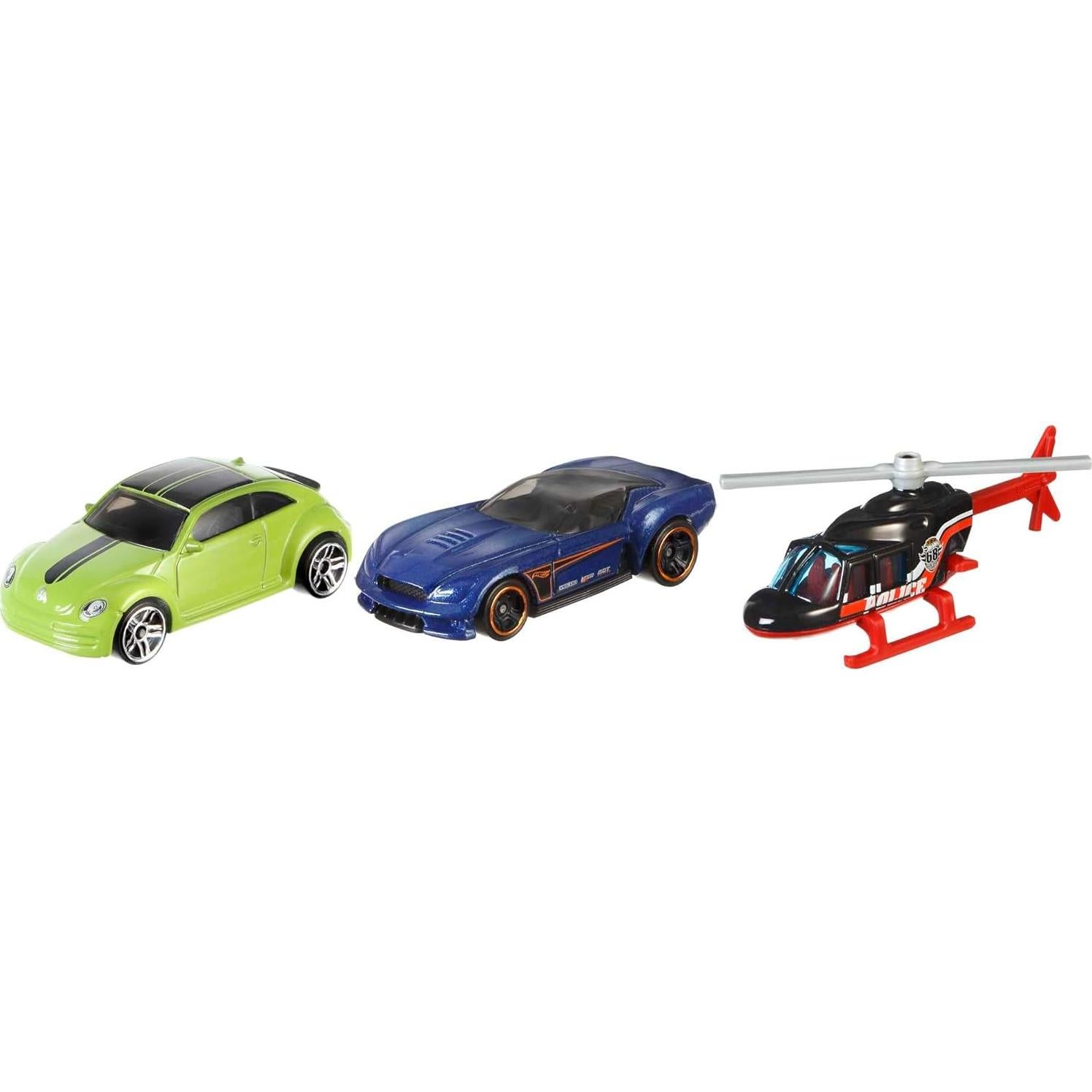 Paquete de 3 coches Hot Wheels Mattel 1:64 para niños