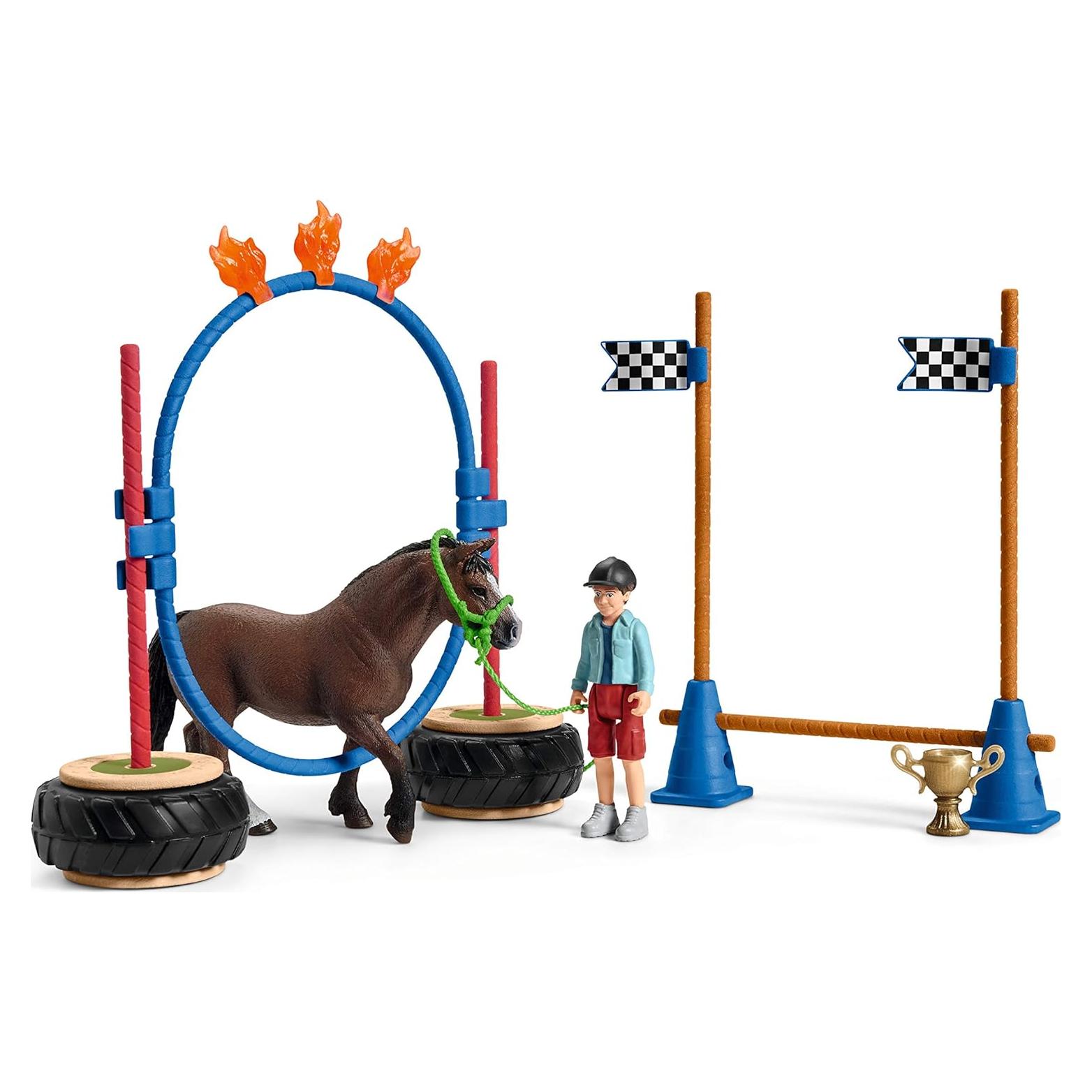 Set de Juego de Carrera de Agilidad de Pony Schleich 22 Piezas