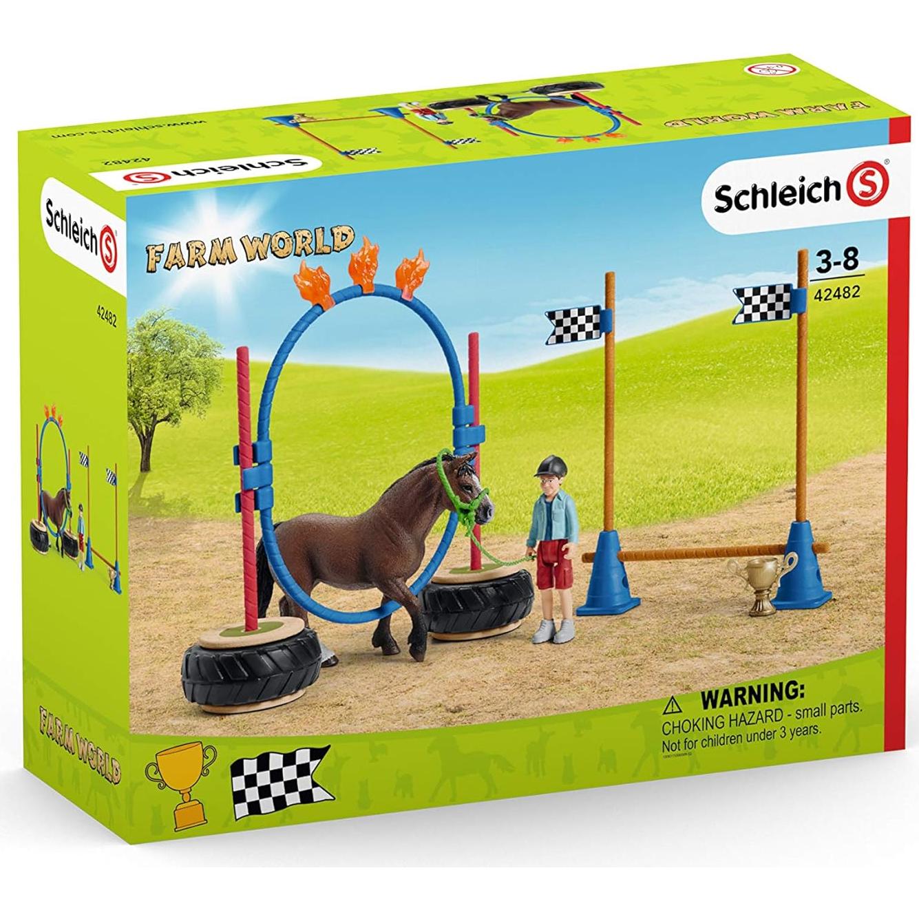 Set de Juego de Carrera de Agilidad de Pony Schleich 22 Piezas