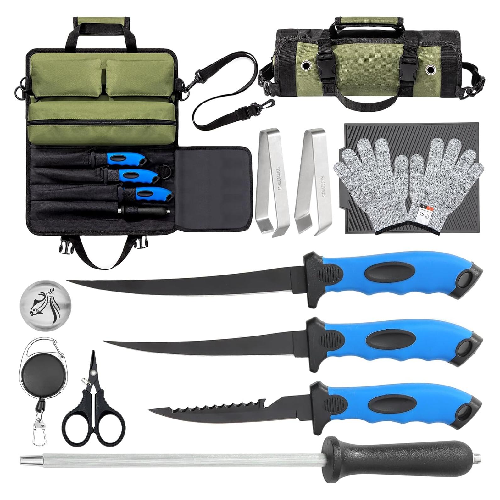 Juego de Cuchillos para Filetear GPUSFAK 10 Piezas Acero Inoxidable