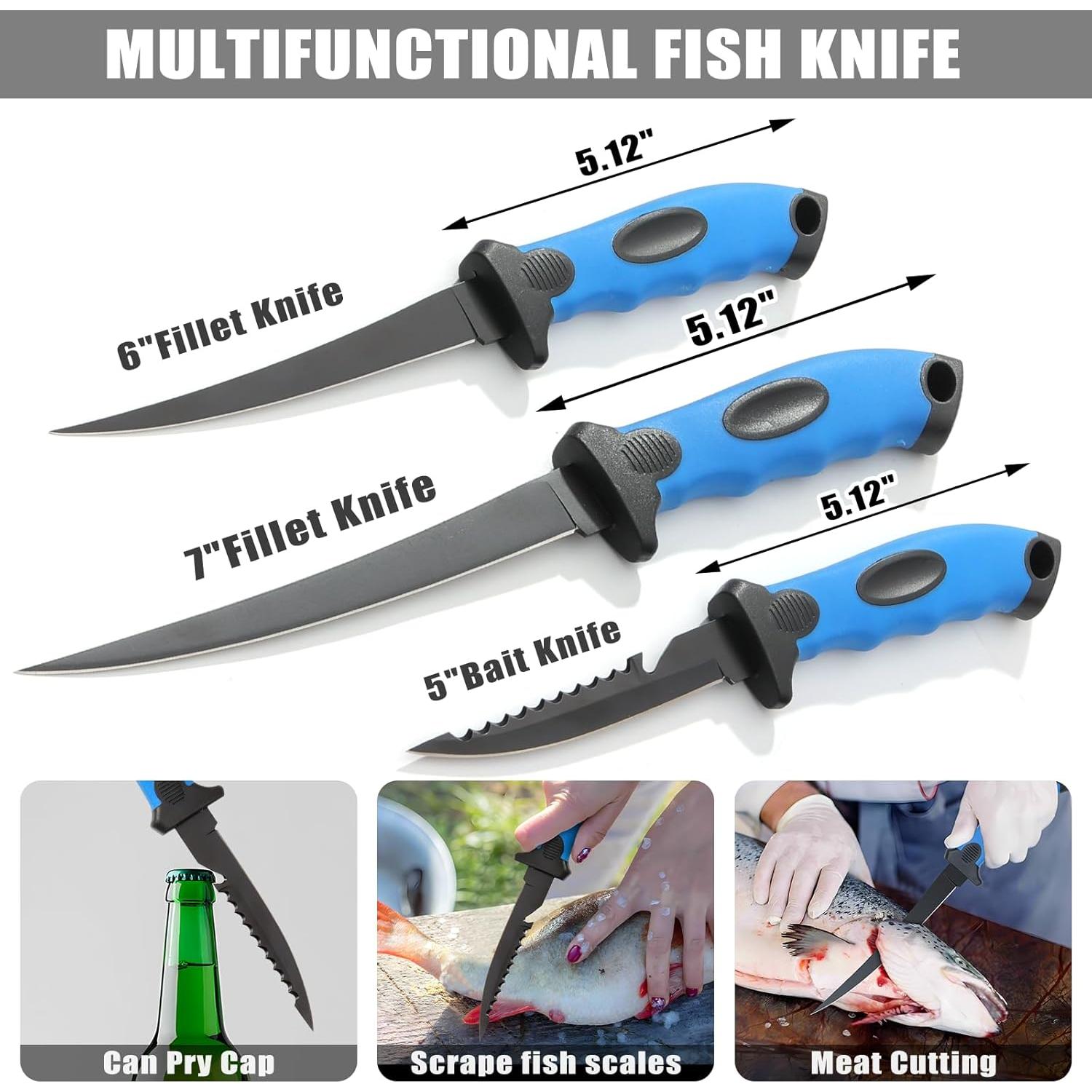 Juego de Cuchillos para Filetear GPUSFAK 10 Piezas Acero Inoxidable