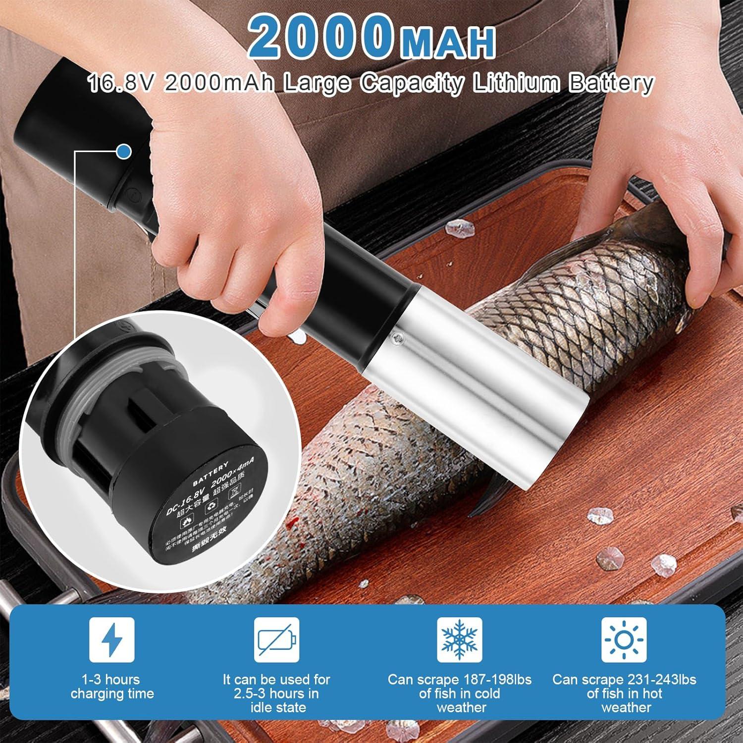 Removedor de Escamas de Pescado Eléctrico Inalámbrico MXBAOHENG