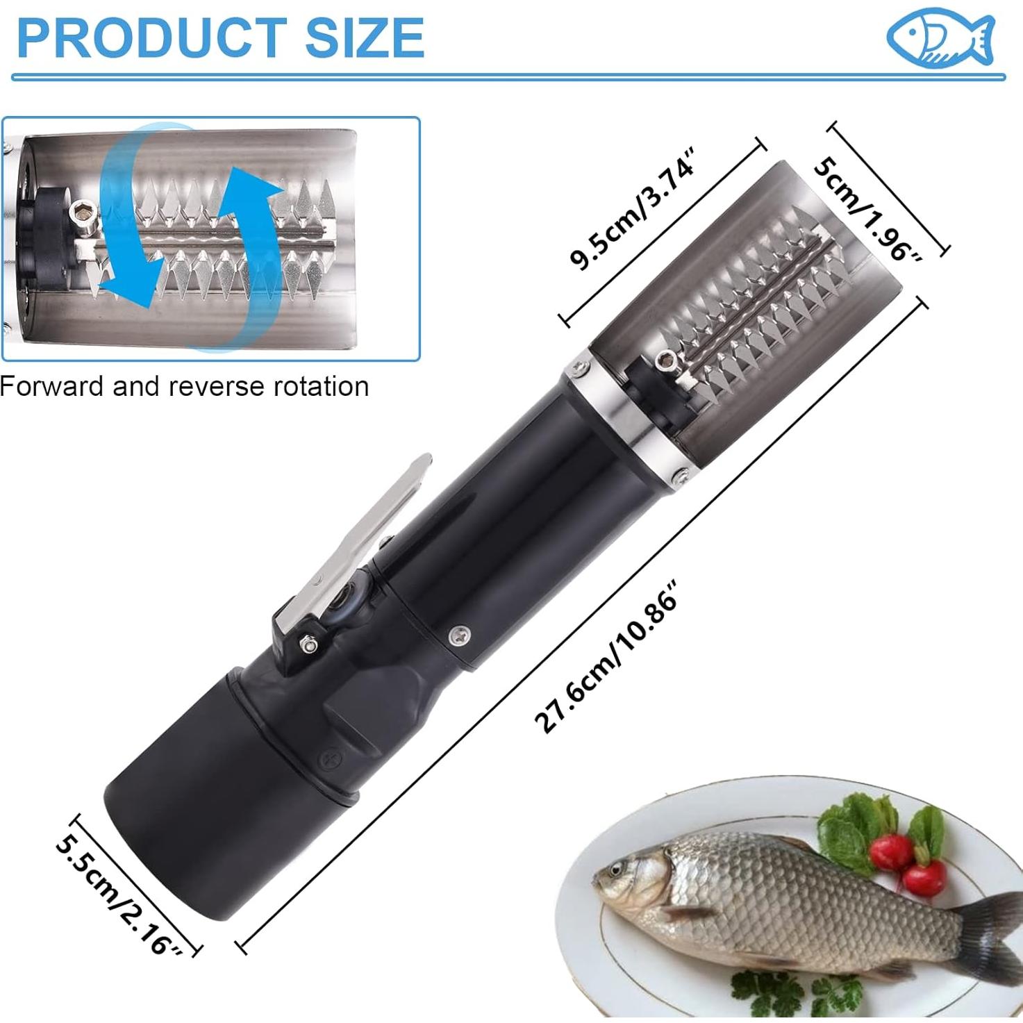 Removedor de Escamas de Pescado Eléctrico Inalámbrico MXBAOHENG