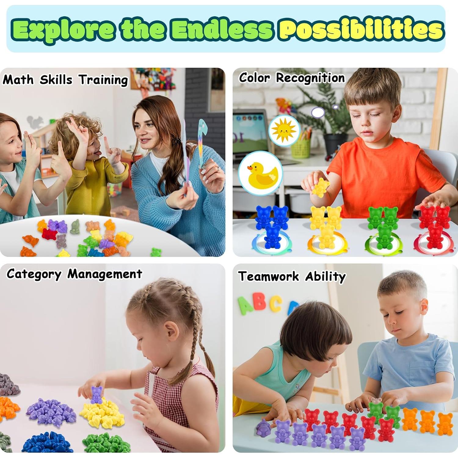 Conjunto de Ositos Contadores XINHUIDALSQ 100 Piezas 2.54 cm