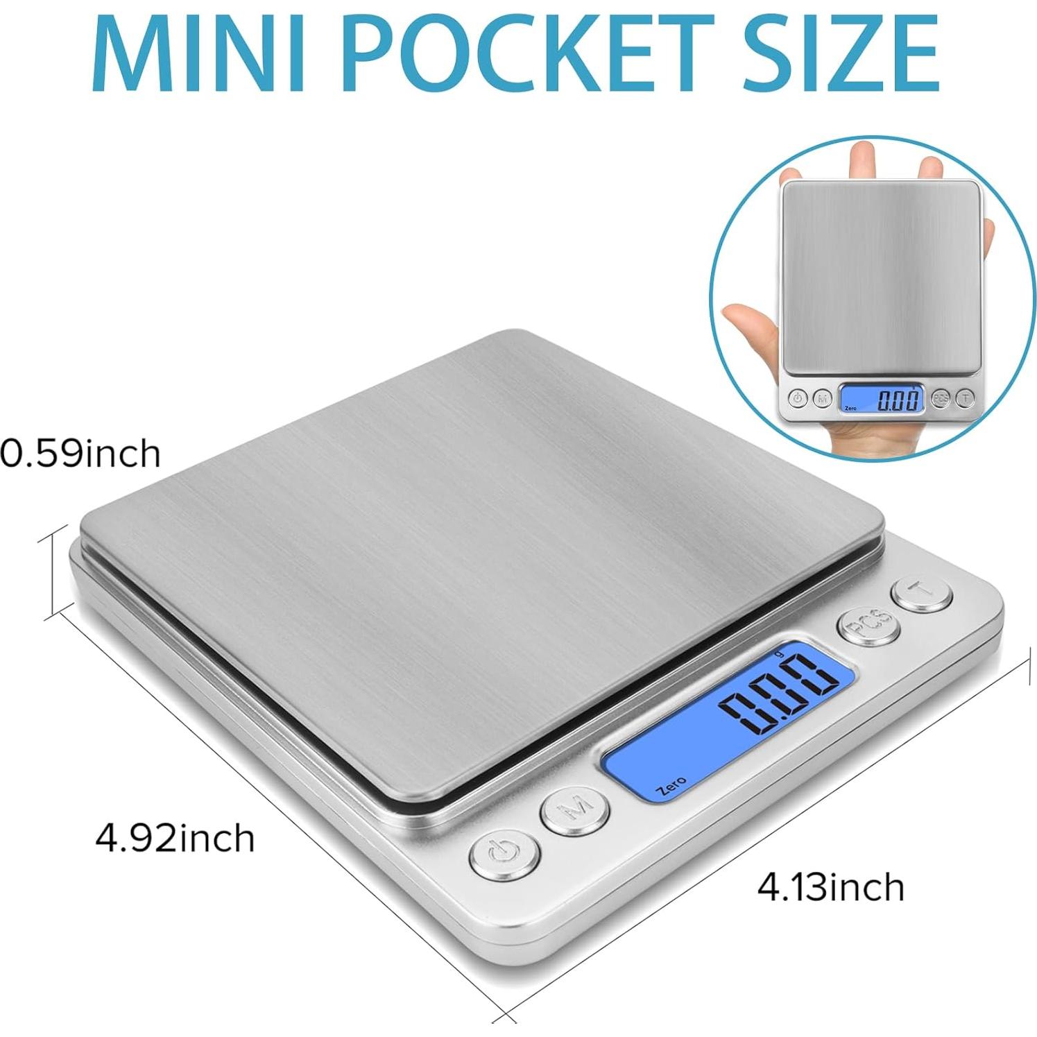 Báscula Digital de Bolsillo NEXT-SHINE 500g x 0.01g LCD