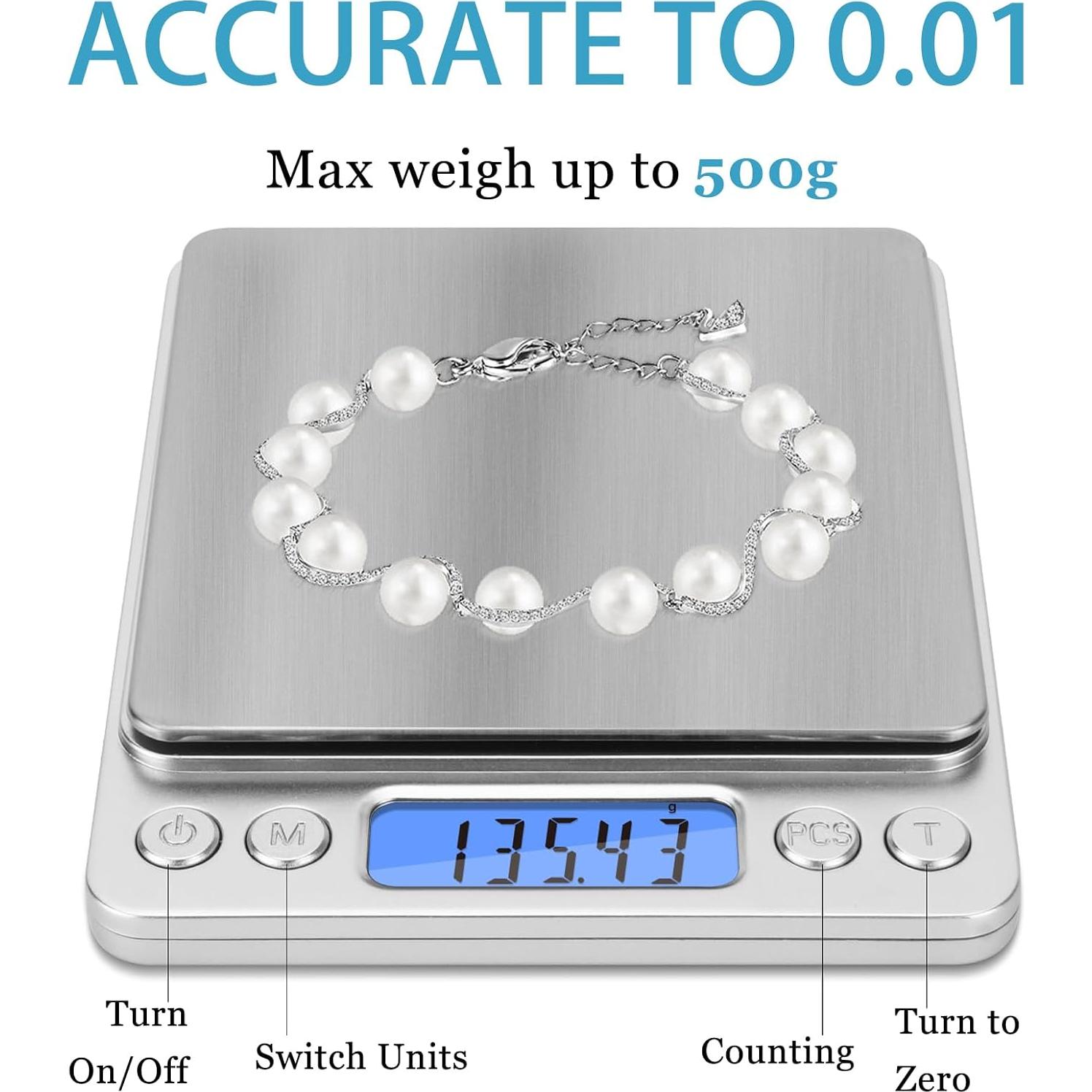 Báscula Digital de Bolsillo NEXT-SHINE 500g x 0.01g LCD