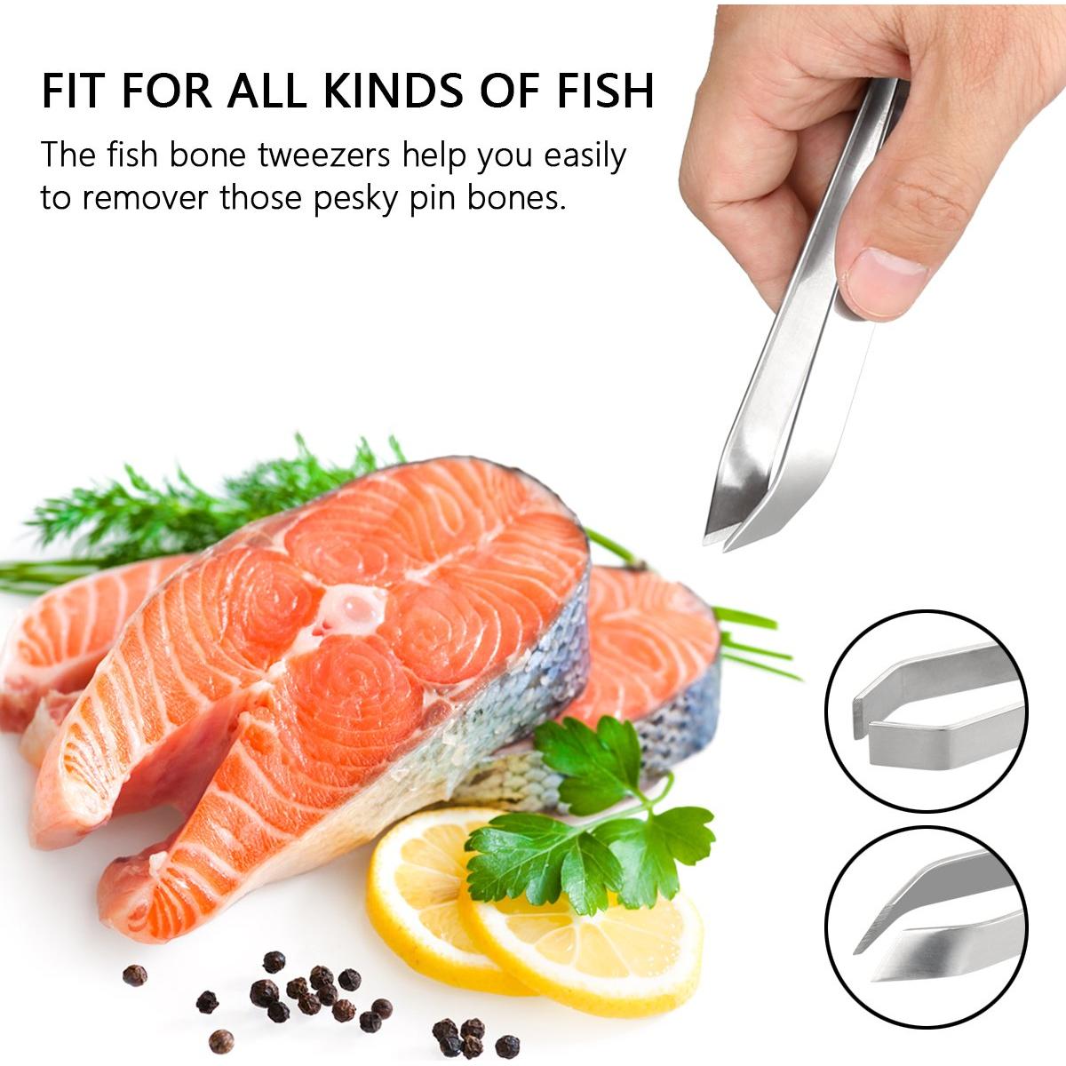 Juego de 4 Pinzas para Espinas de Pescado Iziusy - Acero Inoxidable