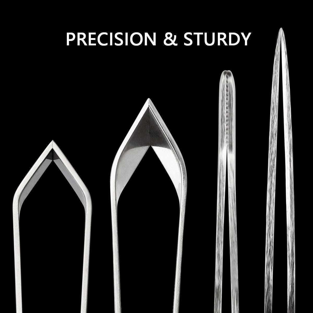 Juego de 4 Pinzas para Espinas de Pescado Iziusy - Acero Inoxidable