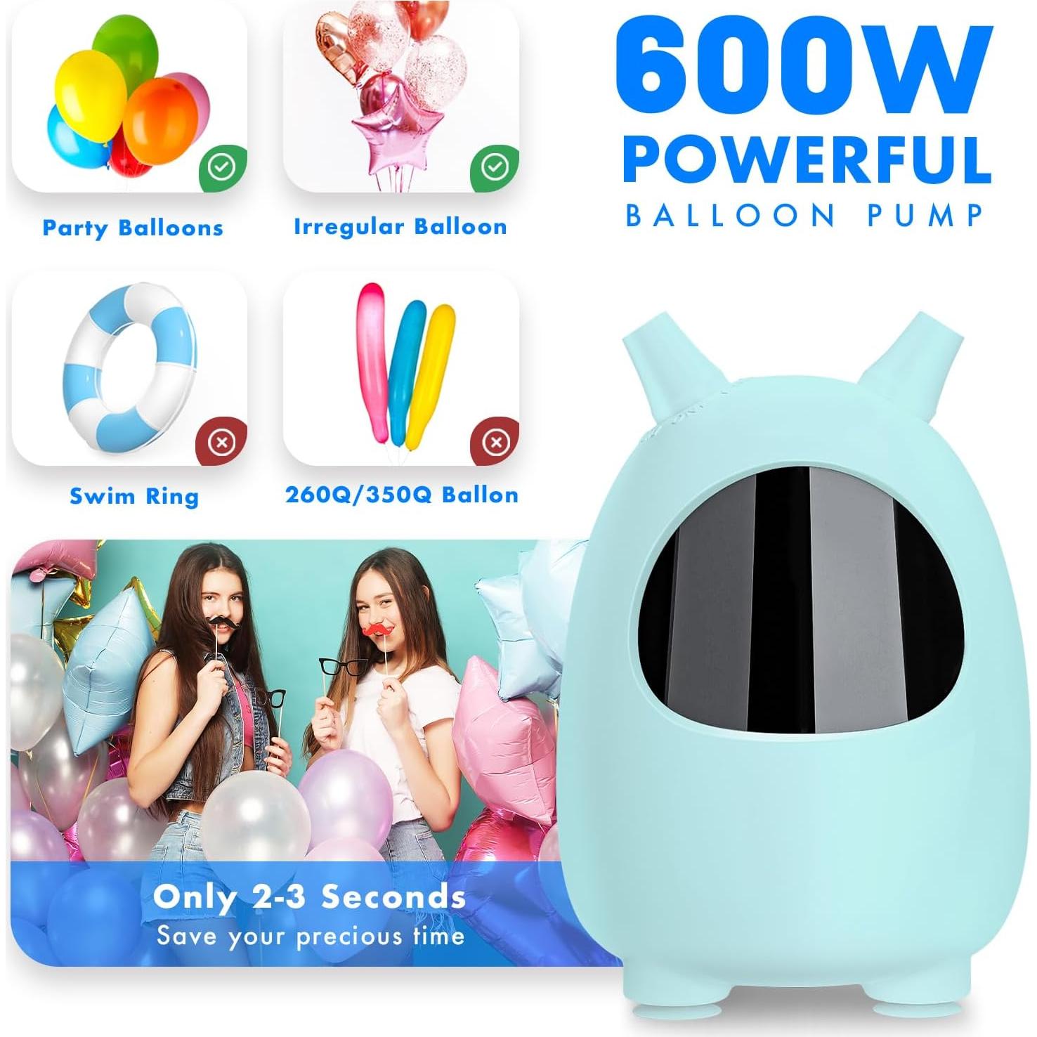 Bomba de aire eléctrica SPLAKS 600W portátil para globos