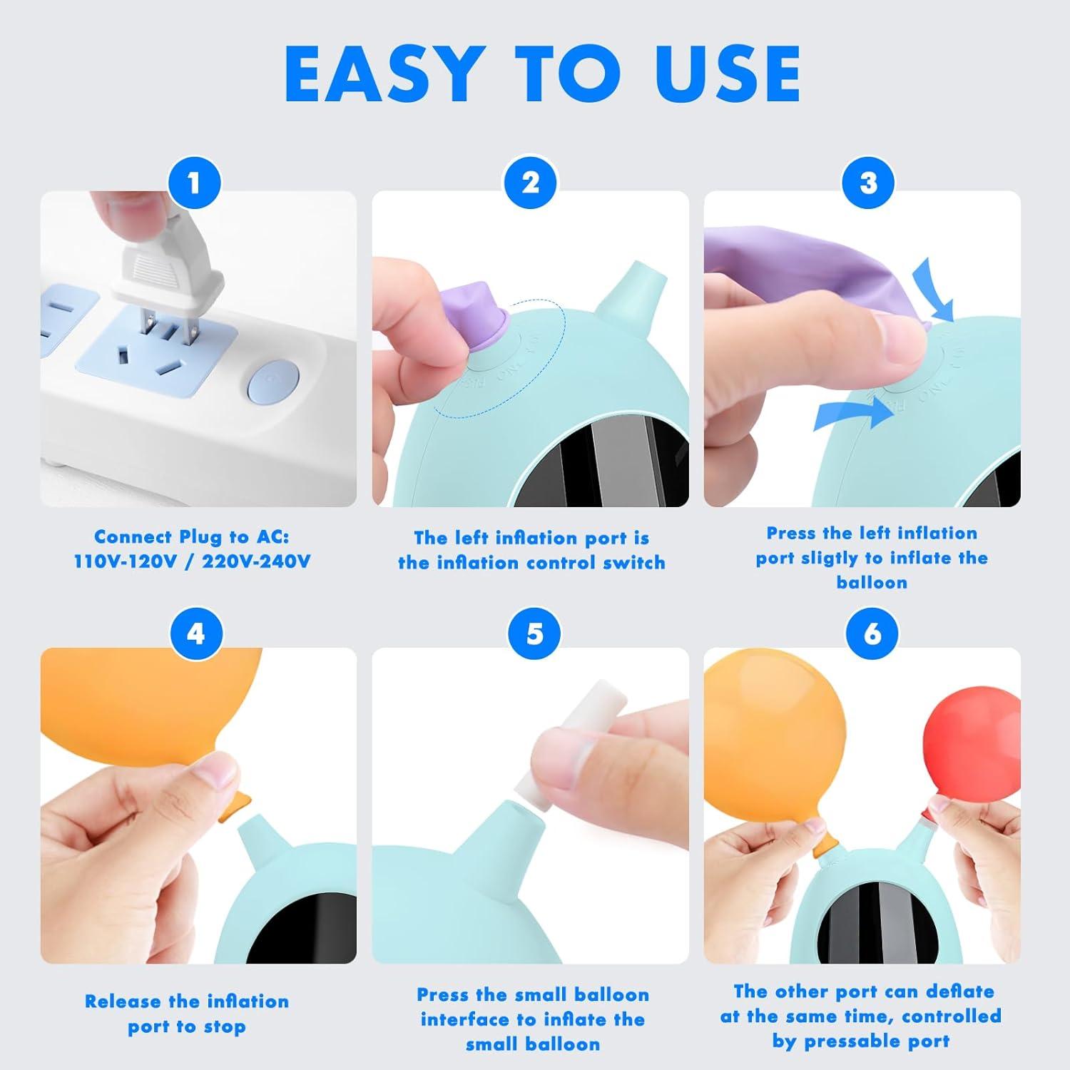 Bomba de aire eléctrica SPLAKS 600W portátil para globos