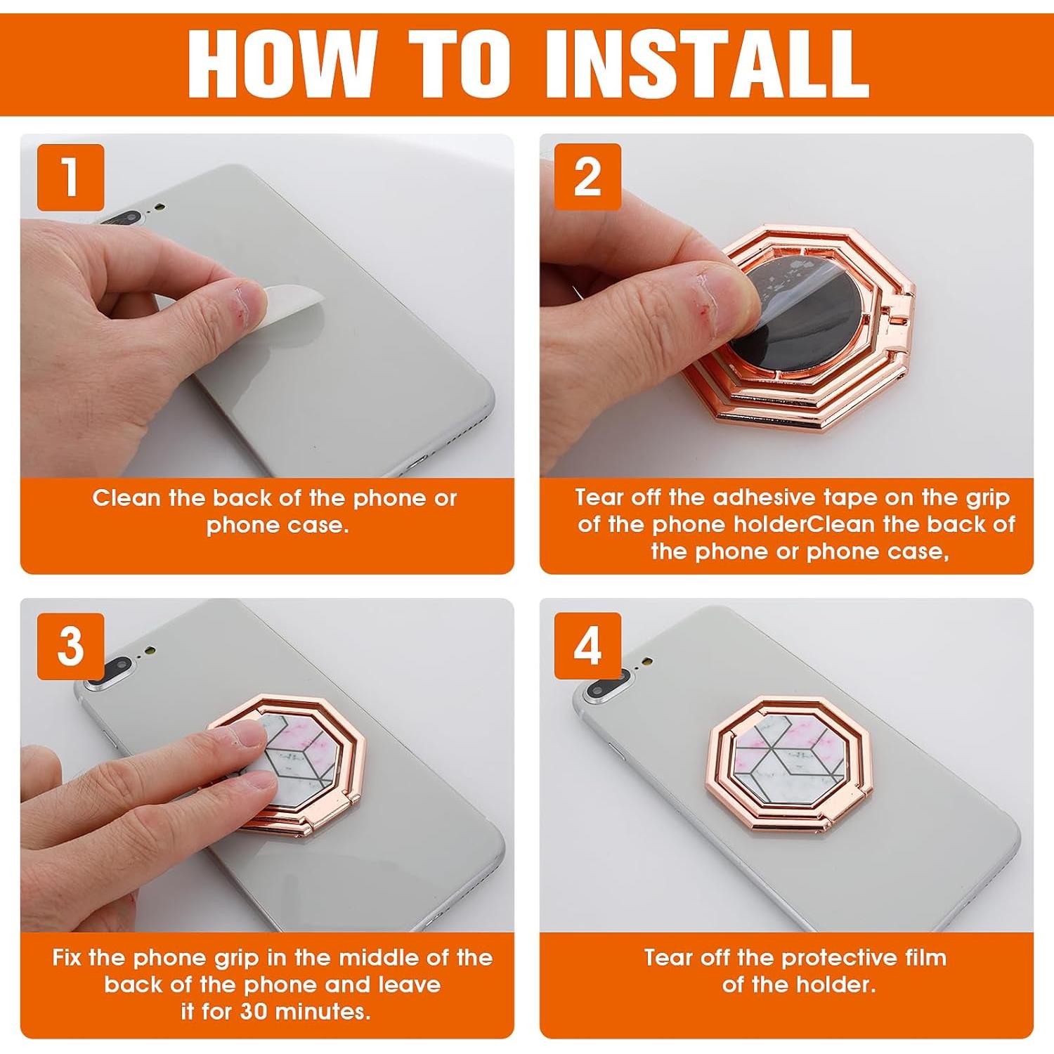 Soporte para Anillo de Teléfono GEEHUA Oro Rosa Ajustable