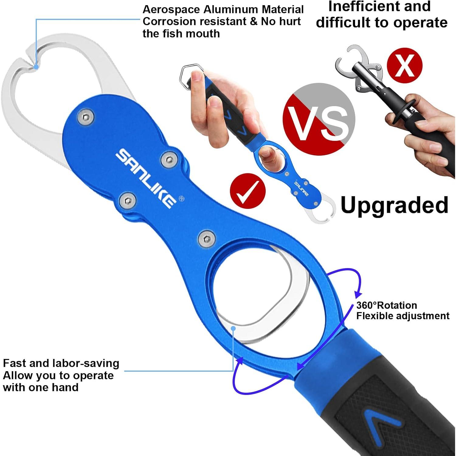 Pinzas de Pesca SANLIKE Agarrador de Labios 30 cm y Cortador 16.3 cm