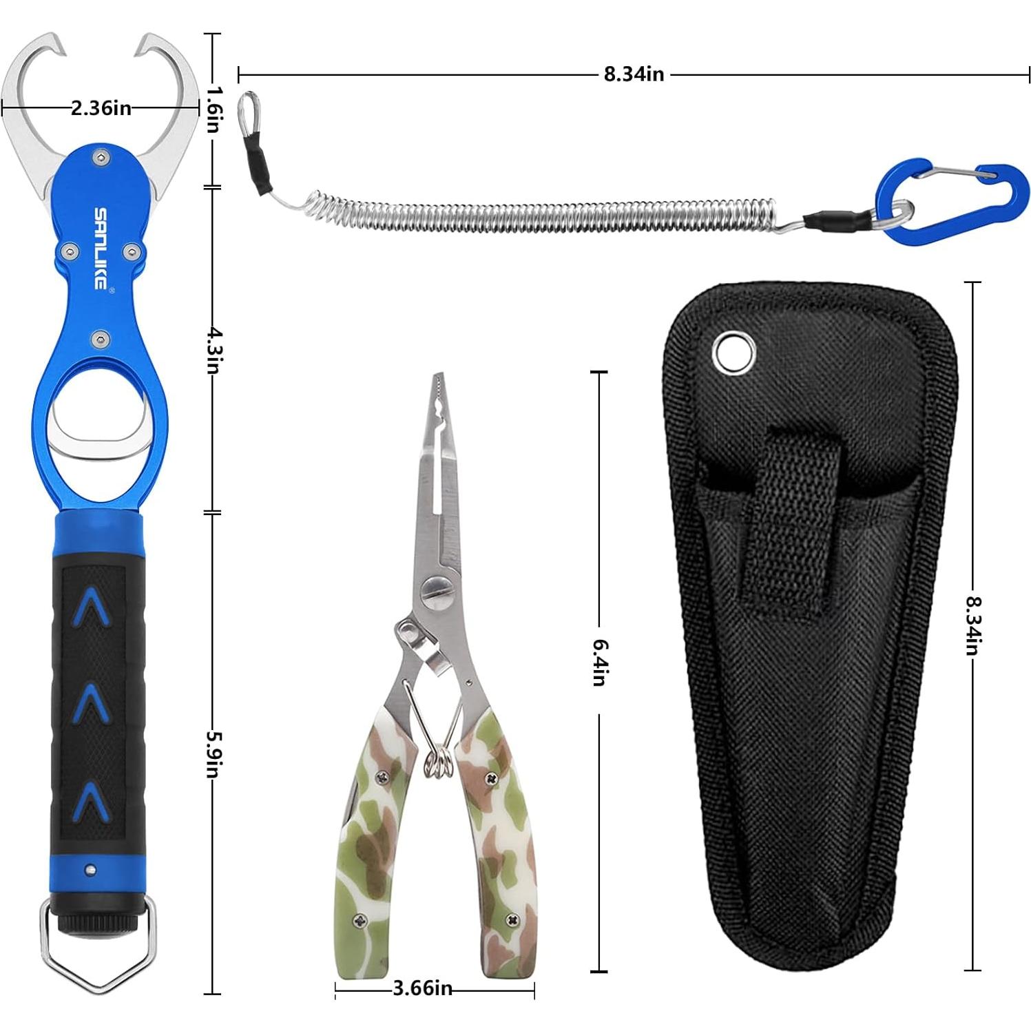 Pinzas de Pesca SANLIKE Agarrador de Labios 30 cm y Cortador 16.3 cm