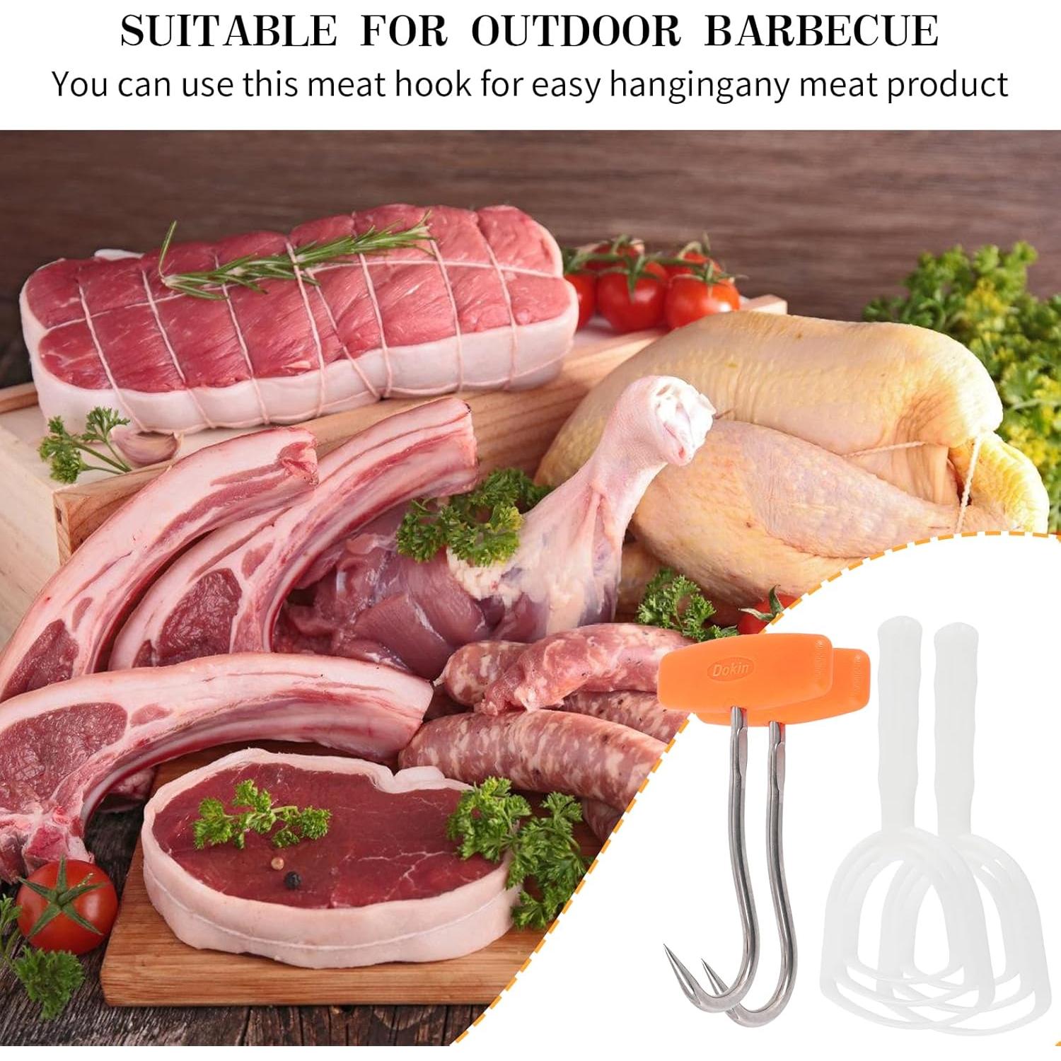 Kit de Herramientas de Carnicero DISWALE - 2 Ganchos y 2 Raspadores